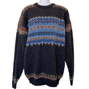 Kaare Gjose Nordic Wool Pullover Sweater XL Made in Norway Scandinavian Pattern